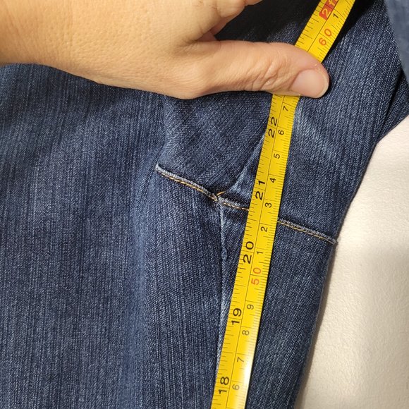 Semplice Blue High Rise Cropped Wide Leg Jeans Ankle Length Cut Pockets Size 8 - Picture 13 of 14